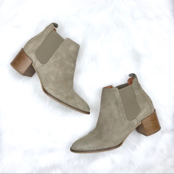 Everlane Shoes - Everlane Suede Heel Boot in Taupe Grey